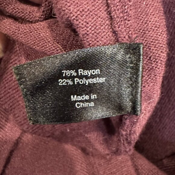 Lane Bryant 24/28 Burgundy V-Neck Long Sleeve Top EUC Basic Stretchy Workwear - Picture 4 of 5